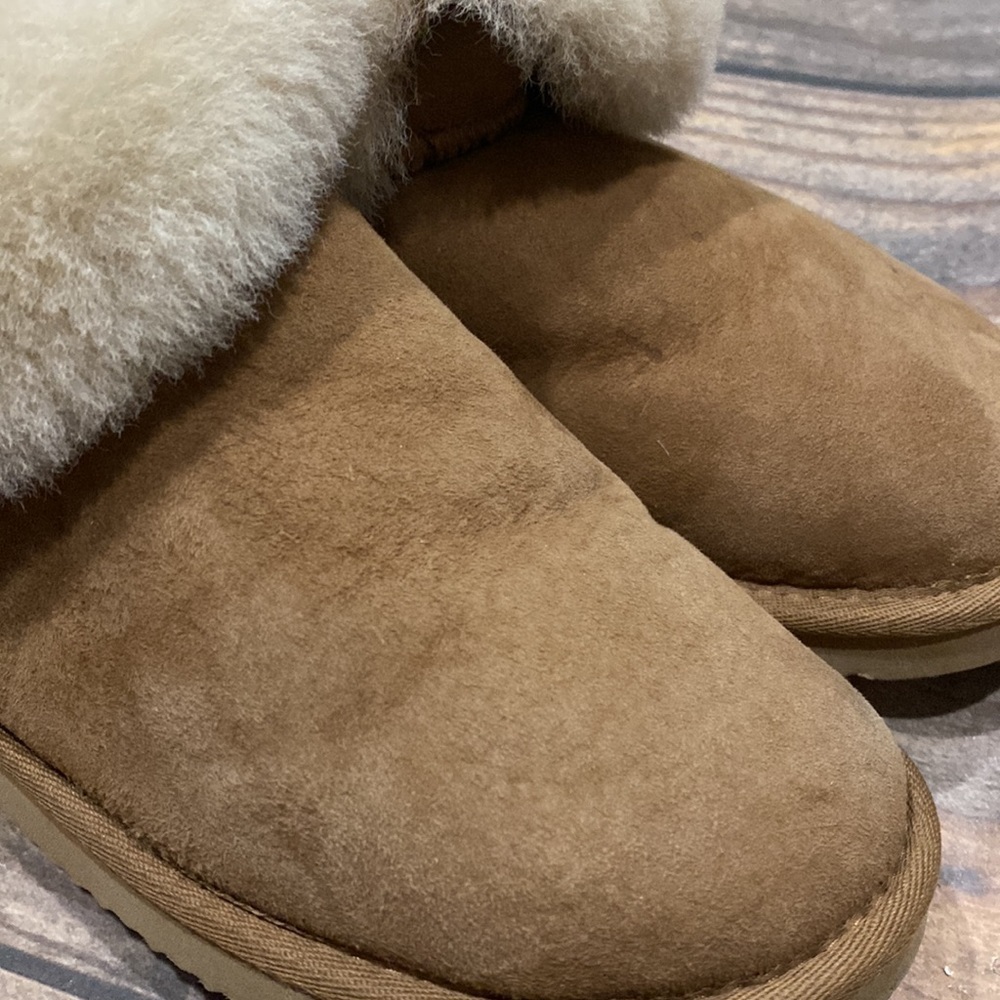 Fireside by Dearfoams Womens 7 Brown Fur Boots Booties - Picture 13 of 16